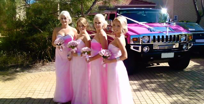 Pink Wedding limo Hire Chesterfield